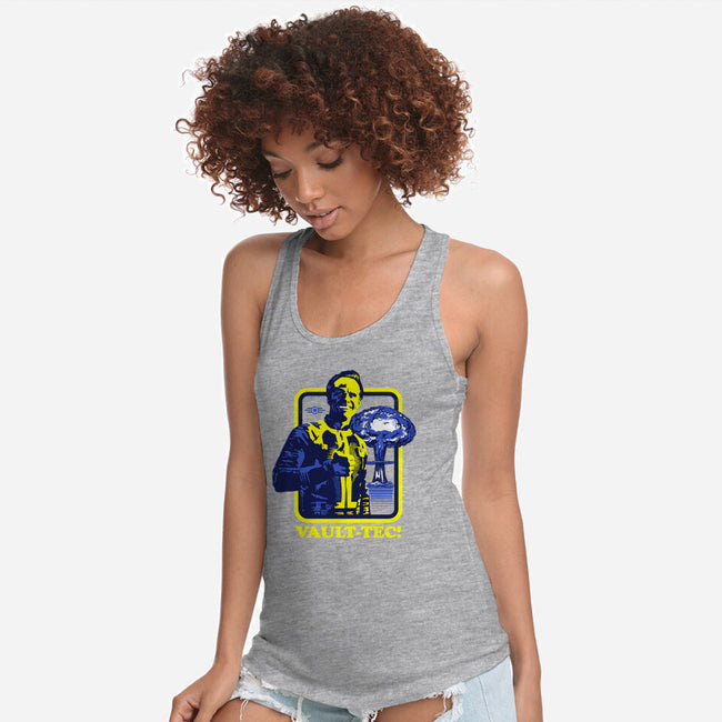 Vault Tec Coop-Womens-Racerback-Tank-rocketman_art