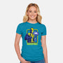 Vault Tec Coop-Womens-Fitted-Tee-rocketman_art