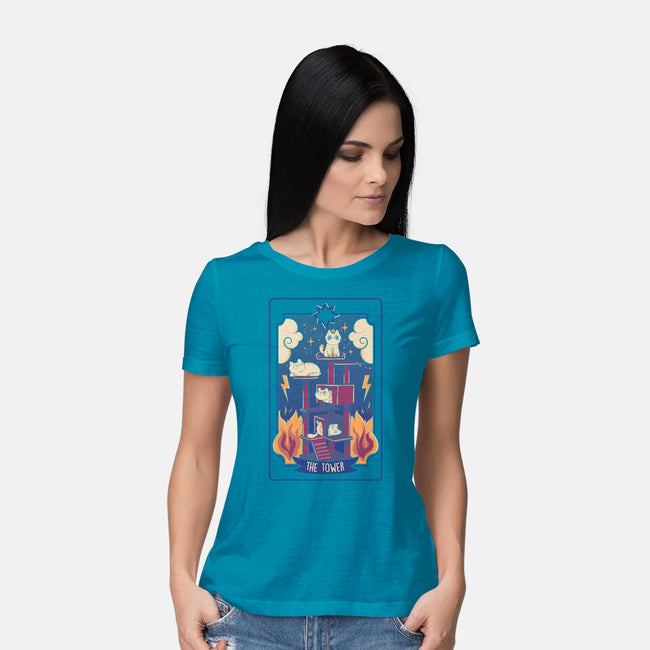 The Tower Cat Tarot-Womens-Basic-Tee-tobefonseca