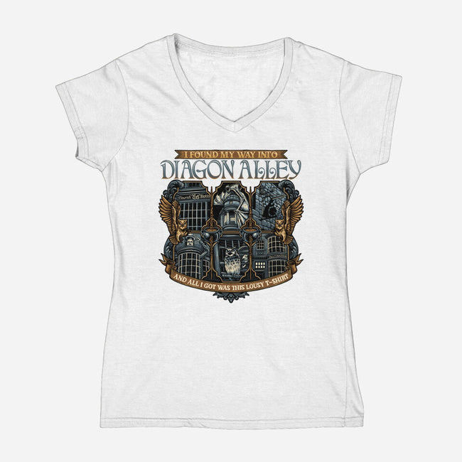 Let's Go To Diagon Alley-Womens-V-Neck-Tee-glitchygorilla