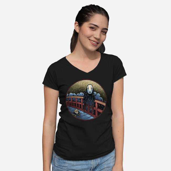 Bridge To The Spirit World-Womens-V-Neck-Tee-glitchygorilla