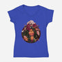 Samurai Mutant-Womens-V-Neck-Tee-Bruno Mota