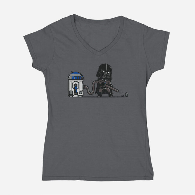 Robotic Hoover-Womens-V-Neck-Tee-Donnie