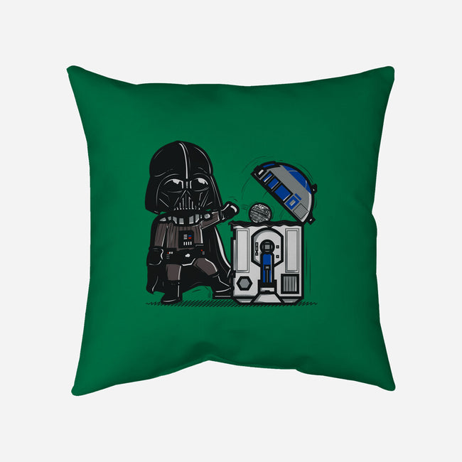 Robotic Trashcan-None-Removable Cover-Throw Pillow-Donnie