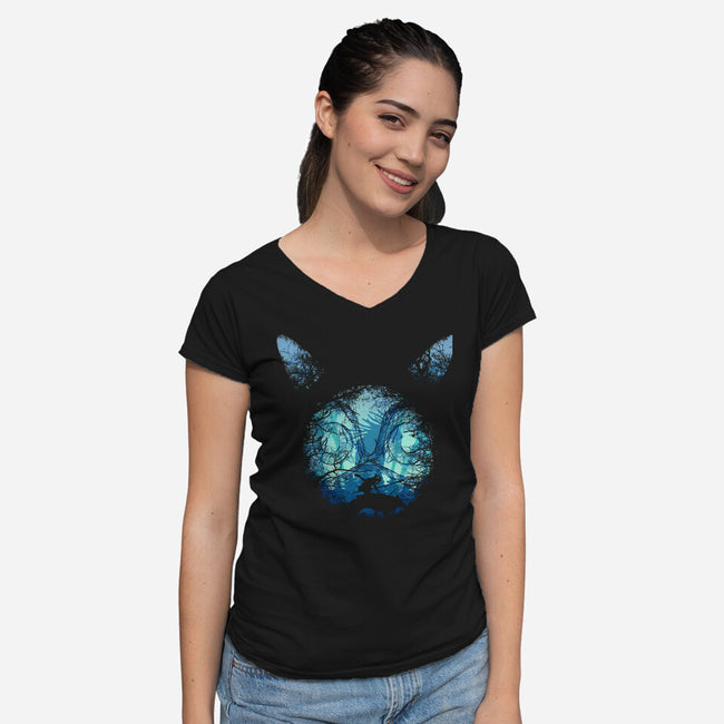 Spirit Of The Forest-Womens-V-Neck-Tee-Donnie