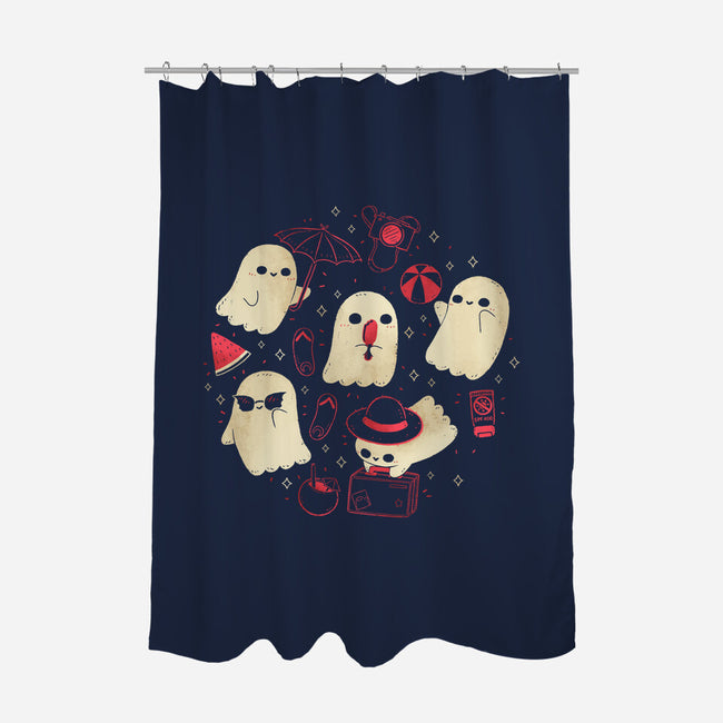 Creepy Kawaii Summer Ghosts-None-Polyester-Shower Curtain-xMorfina