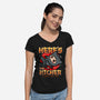 Here's The Kicker-Womens-V-Neck-Tee-Boggs Nicolas