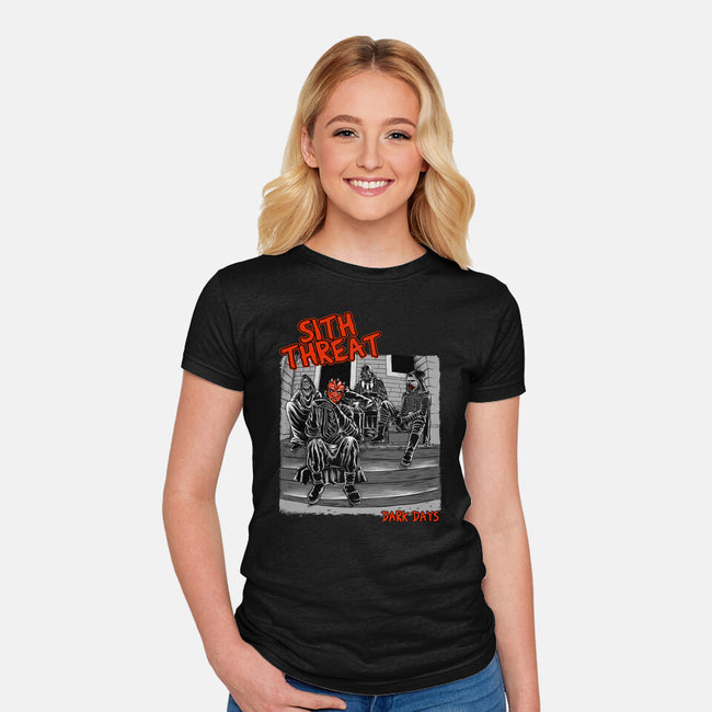 Sith Threat-Womens-Fitted-Tee-joerawks