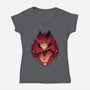 Radio Demon-Womens-V-Neck-Tee-Astrobot Invention