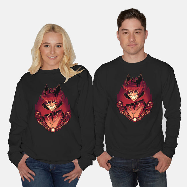 Radio Demon-Unisex-Crew Neck-Sweatshirt-Astrobot Invention