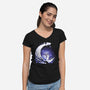 Kittens Moon-Womens-V-Neck-Tee-Vallina84