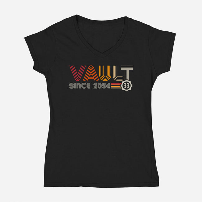 Vault Since 2054-Womens-V-Neck-Tee-DrMonekers