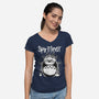 Heavy Metal Neighbors-Womens-V-Neck-Tee-rmatix