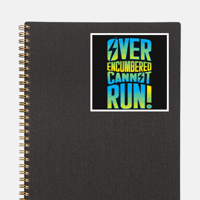 Overencumbered Cannot Run-None-Glossy-Sticker-rocketman_art