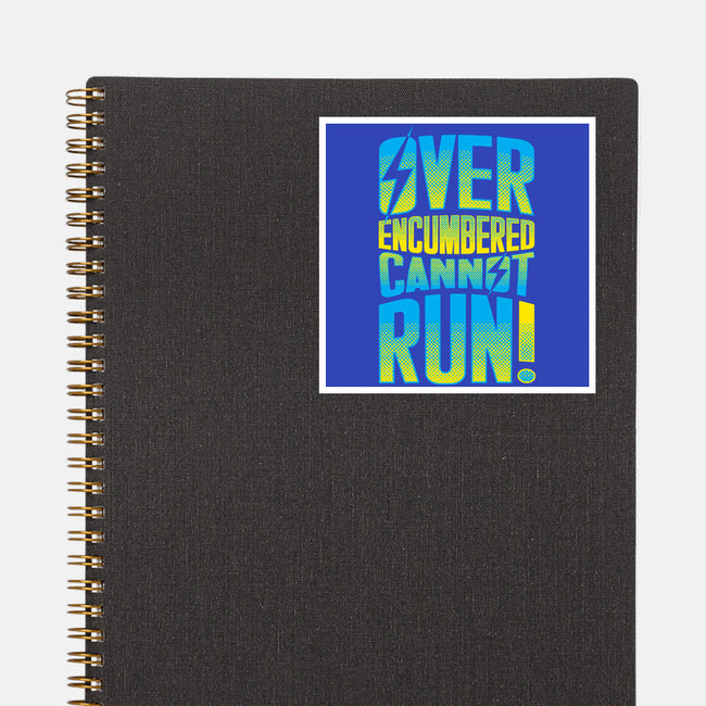 Overencumbered Cannot Run-None-Glossy-Sticker-rocketman_art