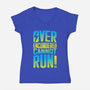 Overencumbered Cannot Run-Womens-V-Neck-Tee-rocketman_art