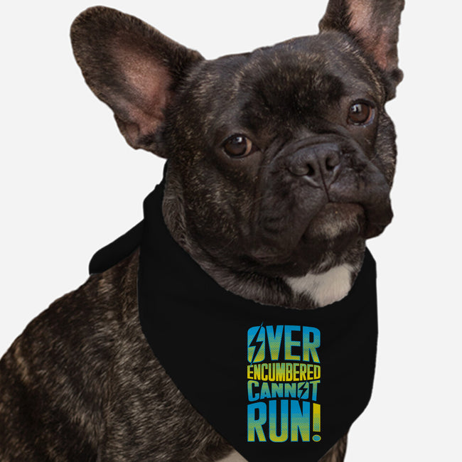 Overencumbered Cannot Run-Dog-Bandana-Pet Collar-rocketman_art