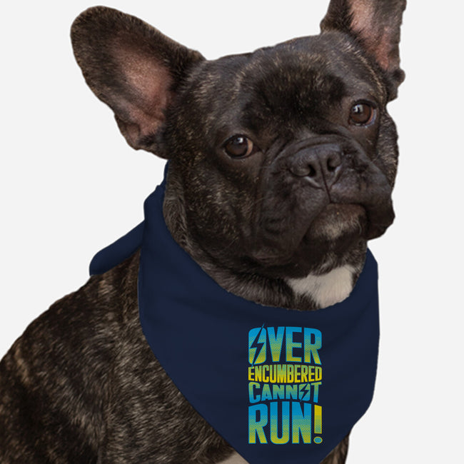 Overencumbered Cannot Run-Dog-Bandana-Pet Collar-rocketman_art