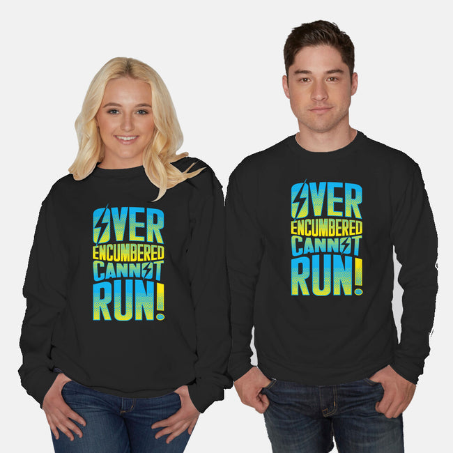 Overencumbered Cannot Run-Unisex-Crew Neck-Sweatshirt-rocketman_art