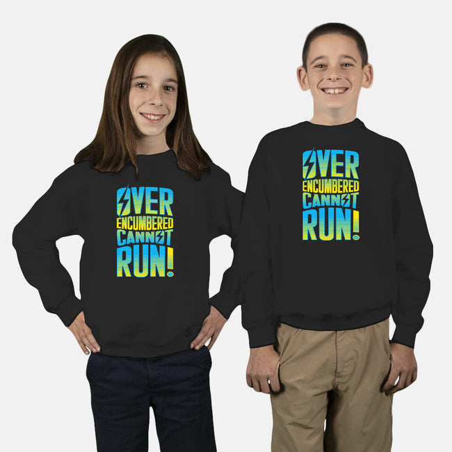 Overencumbered Cannot Run-Youth-Crew Neck-Sweatshirt-rocketman_art