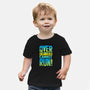 Overencumbered Cannot Run-Baby-Basic-Tee-rocketman_art