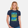 Overencumbered Cannot Run-Womens-Fitted-Tee-rocketman_art