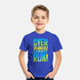 Overencumbered Cannot Run-Youth-Basic-Tee-rocketman_art