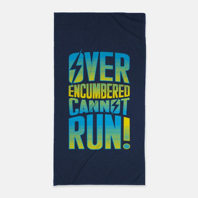 Overencumbered Cannot Run-None-Beach-Towel-rocketman_art