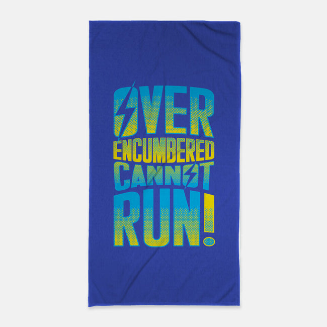 Overencumbered Cannot Run-None-Beach-Towel-rocketman_art