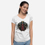 Double Trouble-Womens-V-Neck-Tee-glitchygorilla