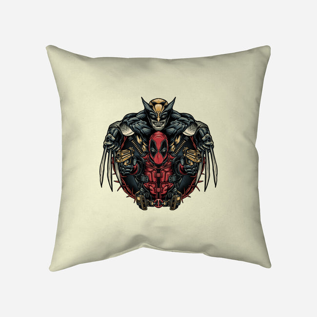 Double Trouble-None-Non-Removable Cover w Insert-Throw Pillow-glitchygorilla