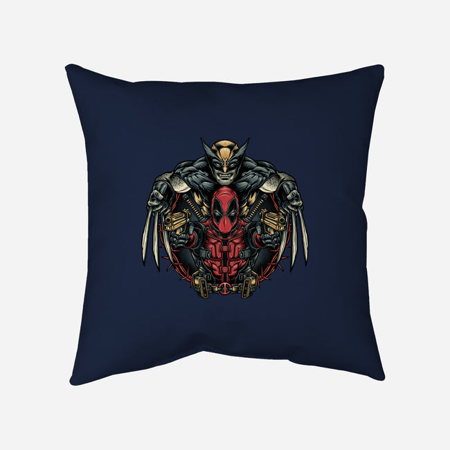 Double Trouble-None-Non-Removable Cover w Insert-Throw Pillow-glitchygorilla