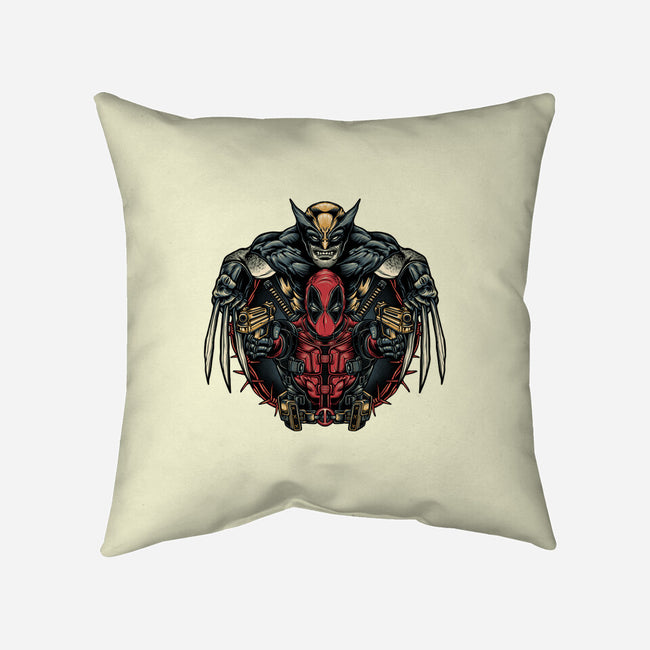 Double Trouble-None-Removable Cover-Throw Pillow-glitchygorilla
