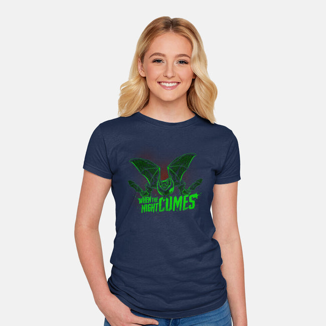 Night Flight-Womens-Fitted-Tee-Roni Nucleart