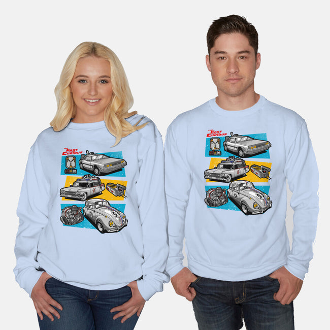 Fast And Curious Cars-Unisex-Crew Neck-Sweatshirt-Roni Nucleart