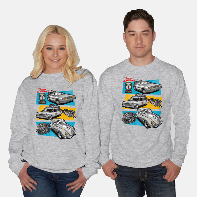 Fast And Curious Cars-Unisex-Crew Neck-Sweatshirt-Roni Nucleart