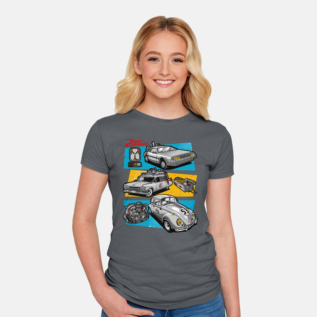 Fast And Curious Cars-Womens-Fitted-Tee-Roni Nucleart