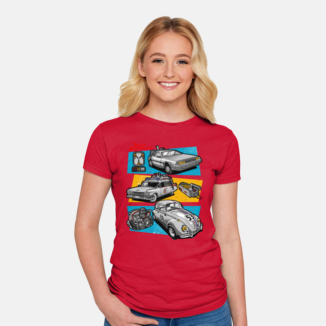 Fast And Curious Cars-Womens-Fitted-Tee-Roni Nucleart