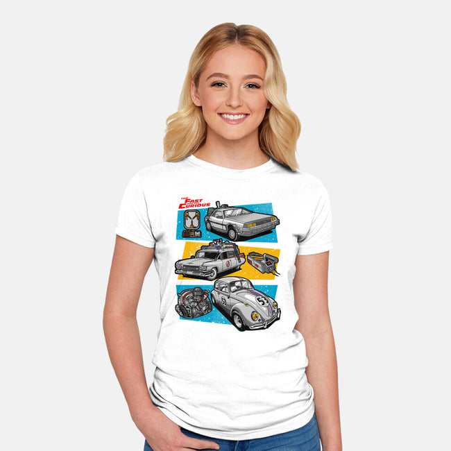 Fast And Curious Cars-Womens-Fitted-Tee-Roni Nucleart