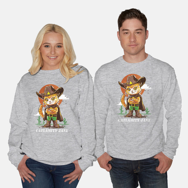 Catlamity Jane-Unisex-Crew Neck-Sweatshirt-kharmazero