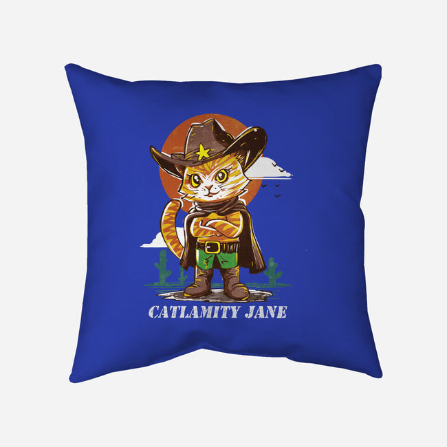 Catlamity Jane-None-Removable Cover-Throw Pillow-kharmazero