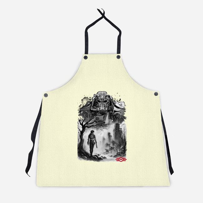 Welcome To The Wasteland-Unisex-Kitchen-Apron-DrMonekers