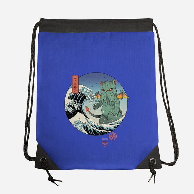 Great Cathulhu Wave-None-Drawstring-Bag-vp021