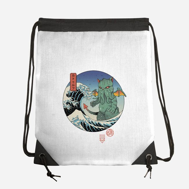 Great Cathulhu Wave-None-Drawstring-Bag-vp021