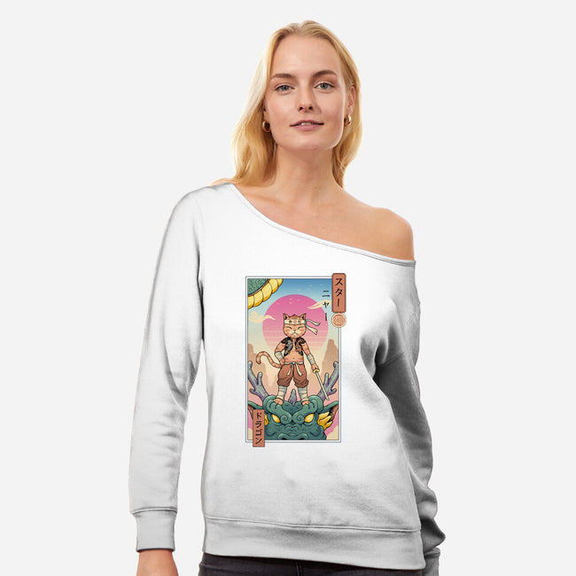 Dragon Meowster-Womens-Off Shoulder-Sweatshirt-vp021