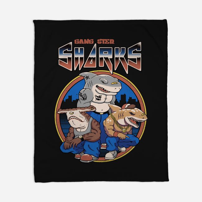 Gangster Sharks-None-Fleece-Blanket-vp021