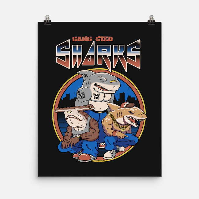 Gangster Sharks-None-Matte-Poster-vp021