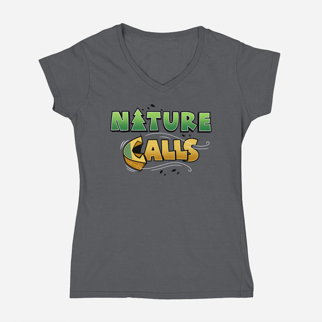 Nature Calls-Womens-V-Neck-Tee-Boggs Nicolas