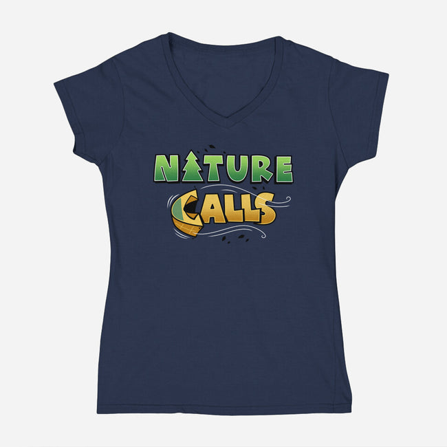 Nature Calls-Womens-V-Neck-Tee-Boggs Nicolas