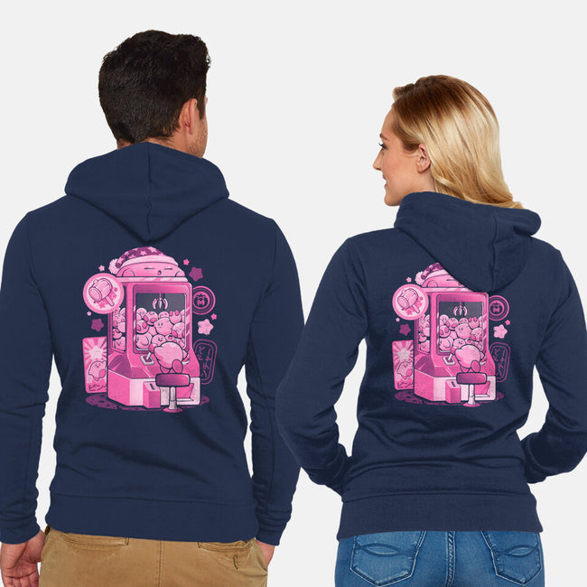 Pink Claw Machine-Unisex-Zip-Up-Sweatshirt-eduely